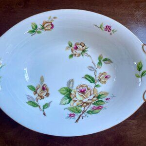 Vintage Lynmore Fine China Golden Rose Oval Serving Platter – 1950s Japan